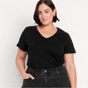 OLD NAVY EveryWear V Neck Slub-Knit T-Shirt Color BLACK JACK Nwt 2x Plus Size